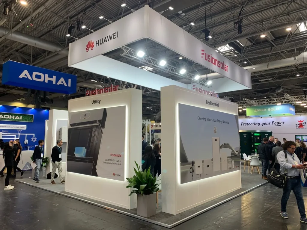 Huawei FusionSolar exhibition stand built by Booth Exhibits™. 