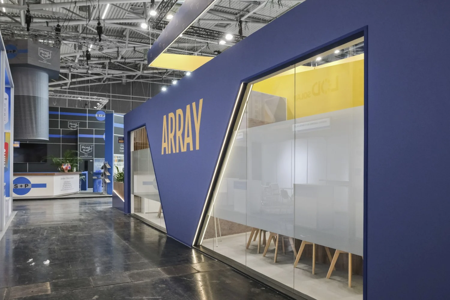Custom exhibition stand built for a technology brand at a UK trade show