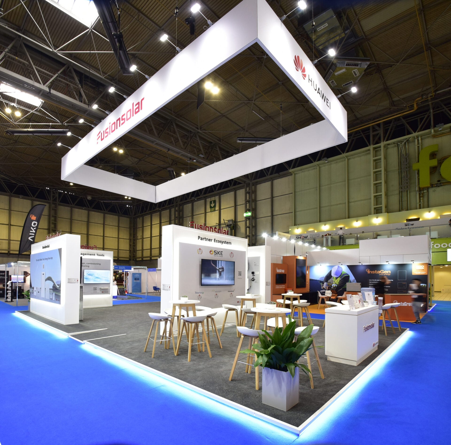 Huawei FusionSolar island stand at Solar and Storage Live, NEC Birmingham