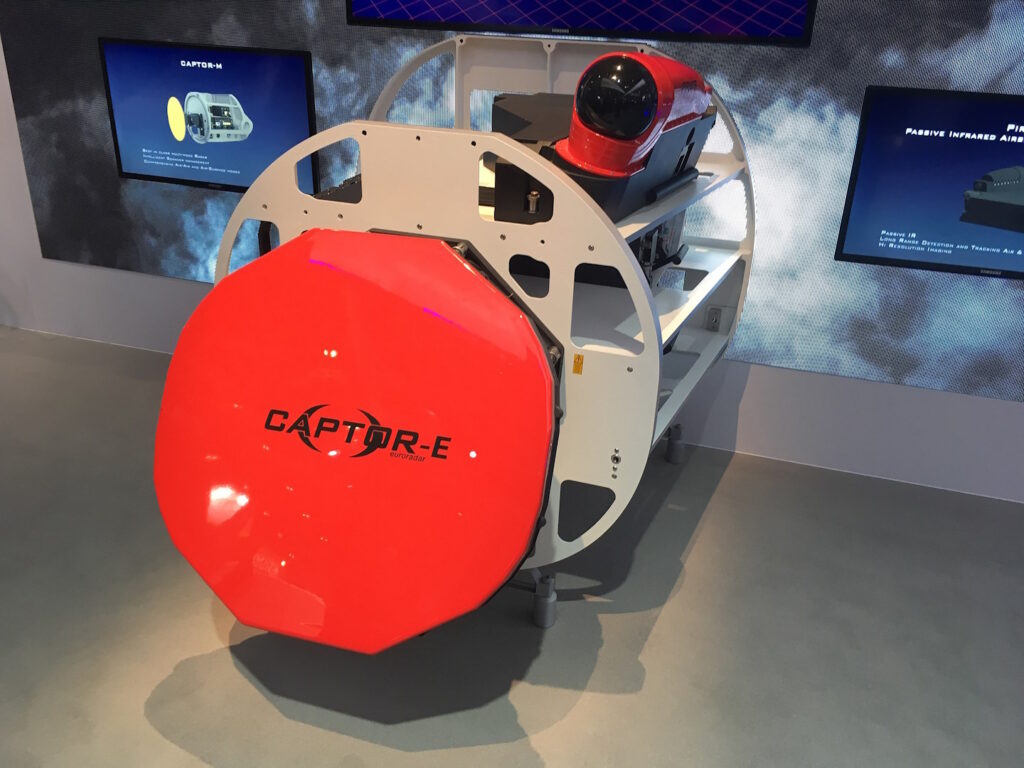 Euroradar Captor-E radar on display at DSEI in London.