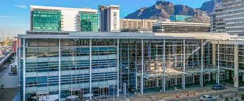 CTICC daytime exterior with glass facade and Table Mountain backdrop