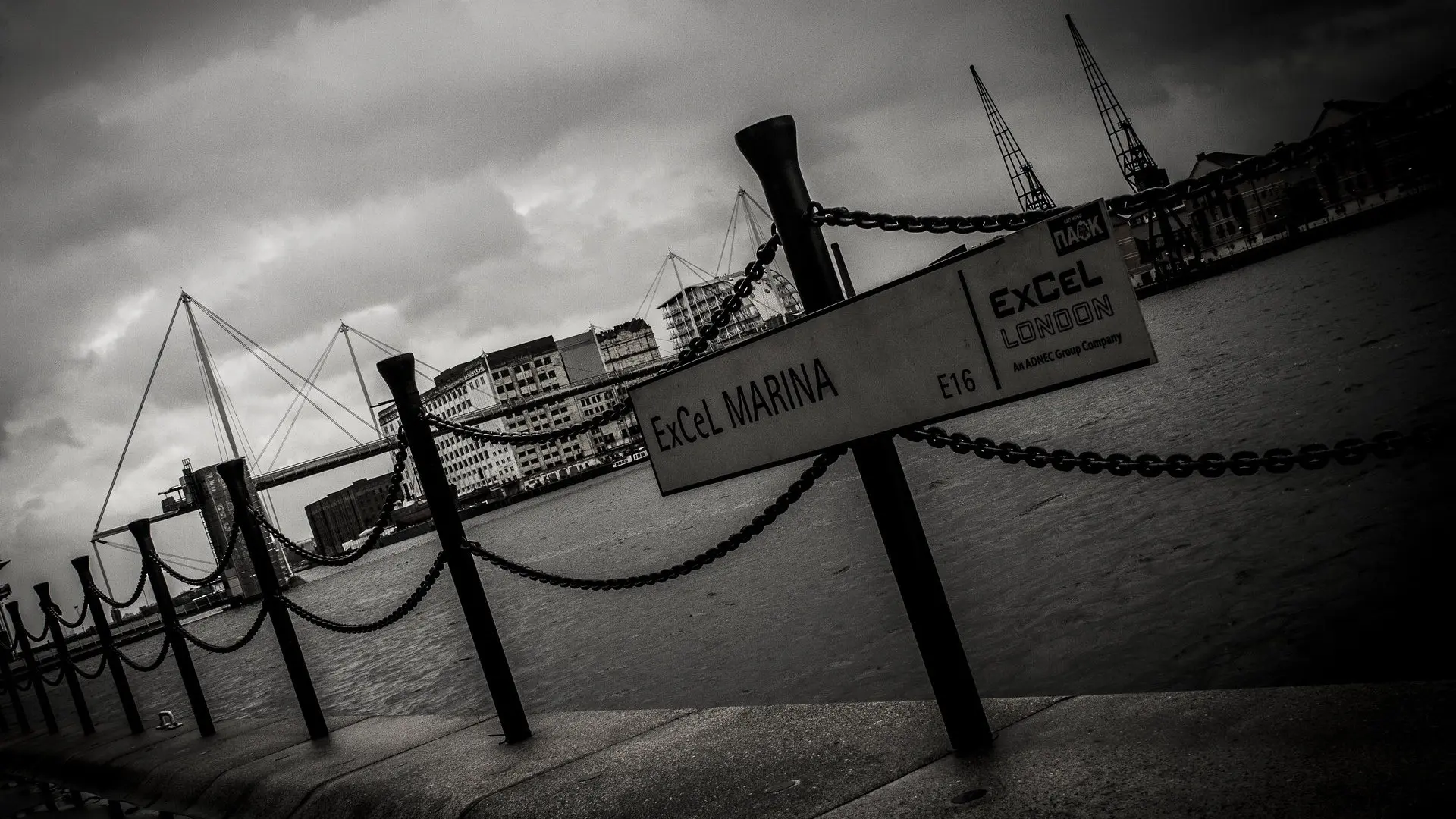 Marina next to the ExCeL London. 