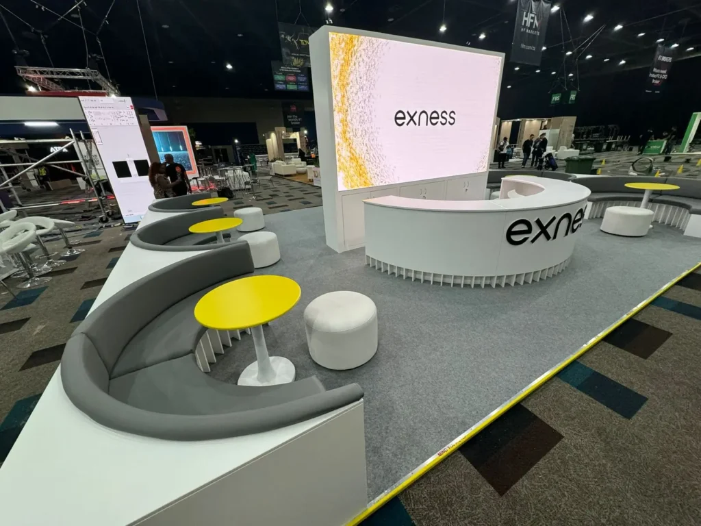 The ExNess exhibition stand built by Booth Exhibits™ at FMAS 2024 in Sandton, South Africa.
