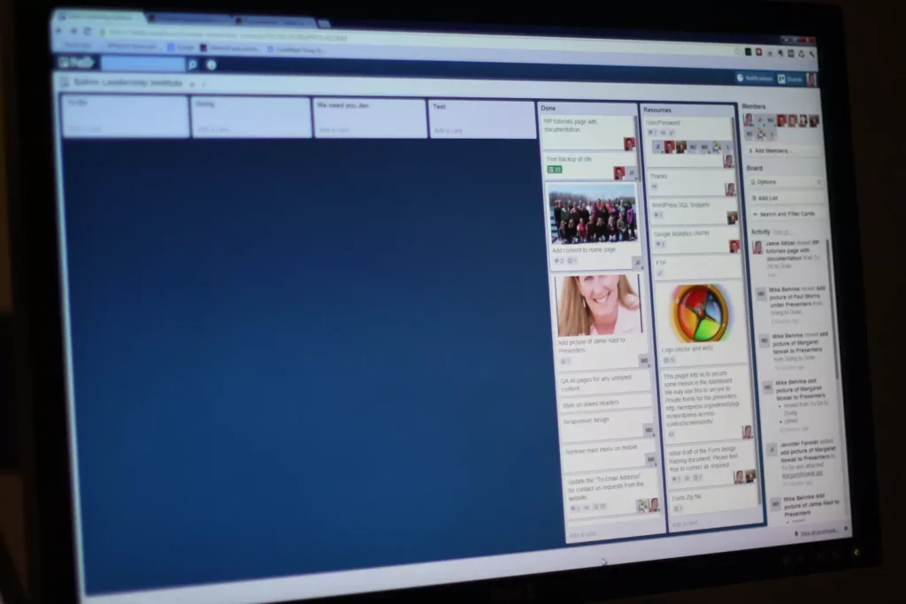 A laptop screen displaying the user interface of an event management software programme. 