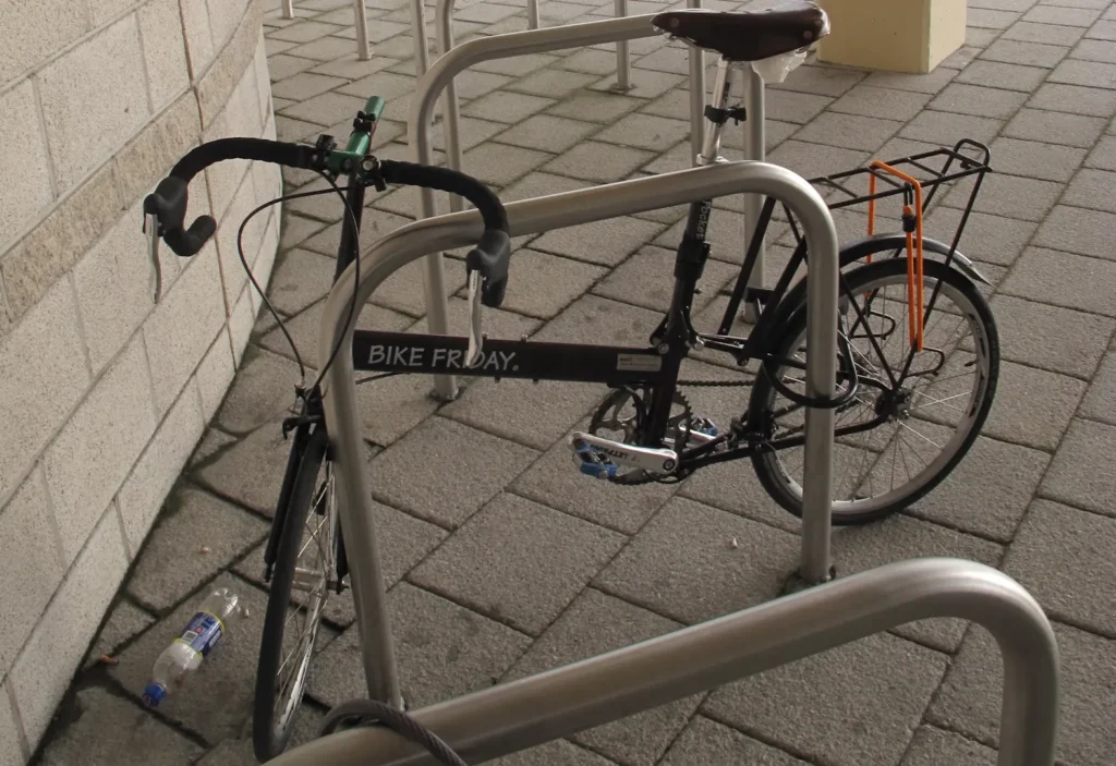 The bike racks at the Liverpool Event Campus are commonly used.