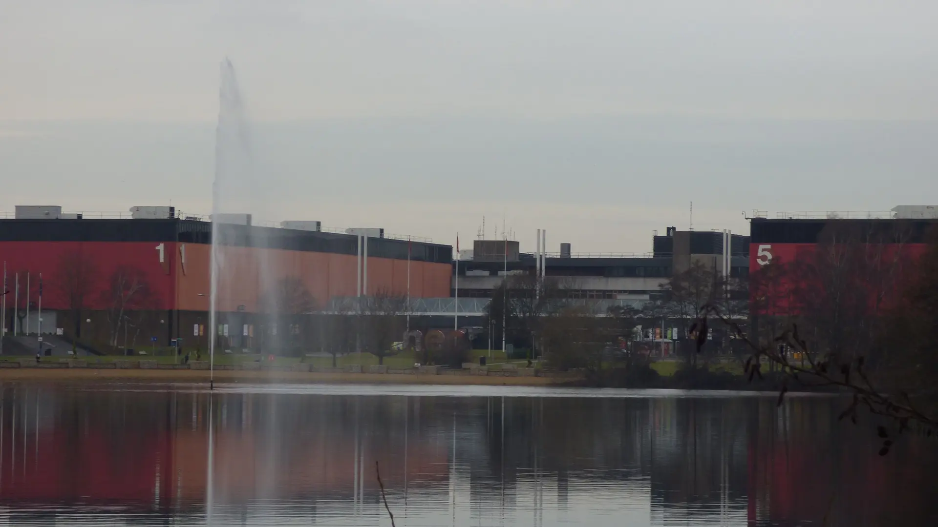 NEC halls viewed from a distance.