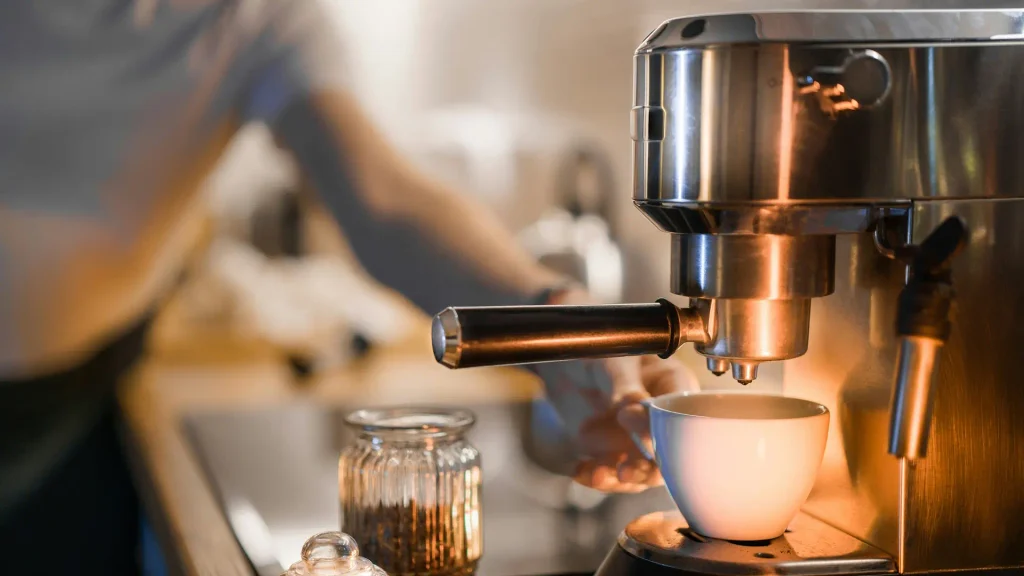 A hired coffee machine.
