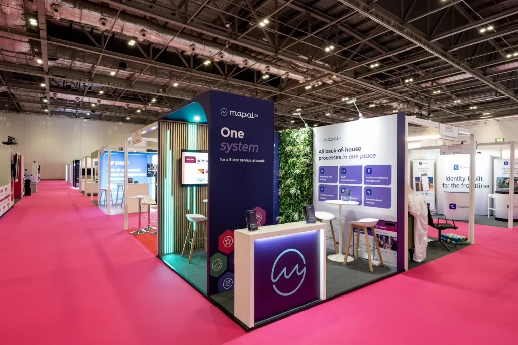 Mapal OS exhibition stand at NoVacancy London 2026 built by Booth Exhibits™.