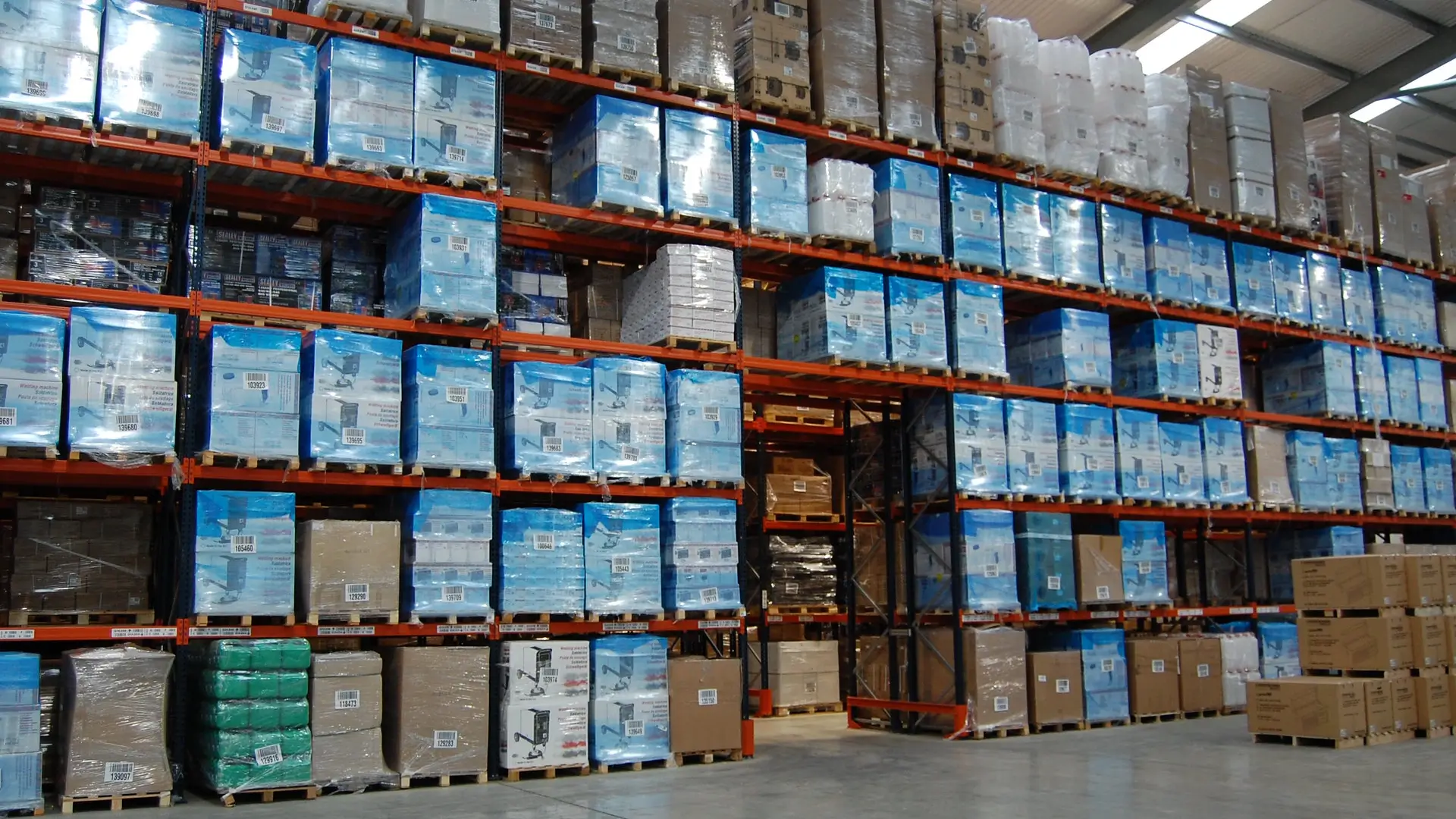 Items stored at a warehouse.