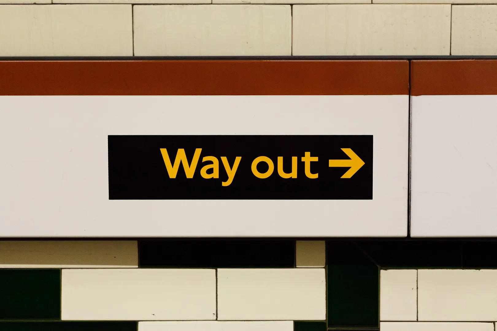 A way out sign seen at the London Underground.